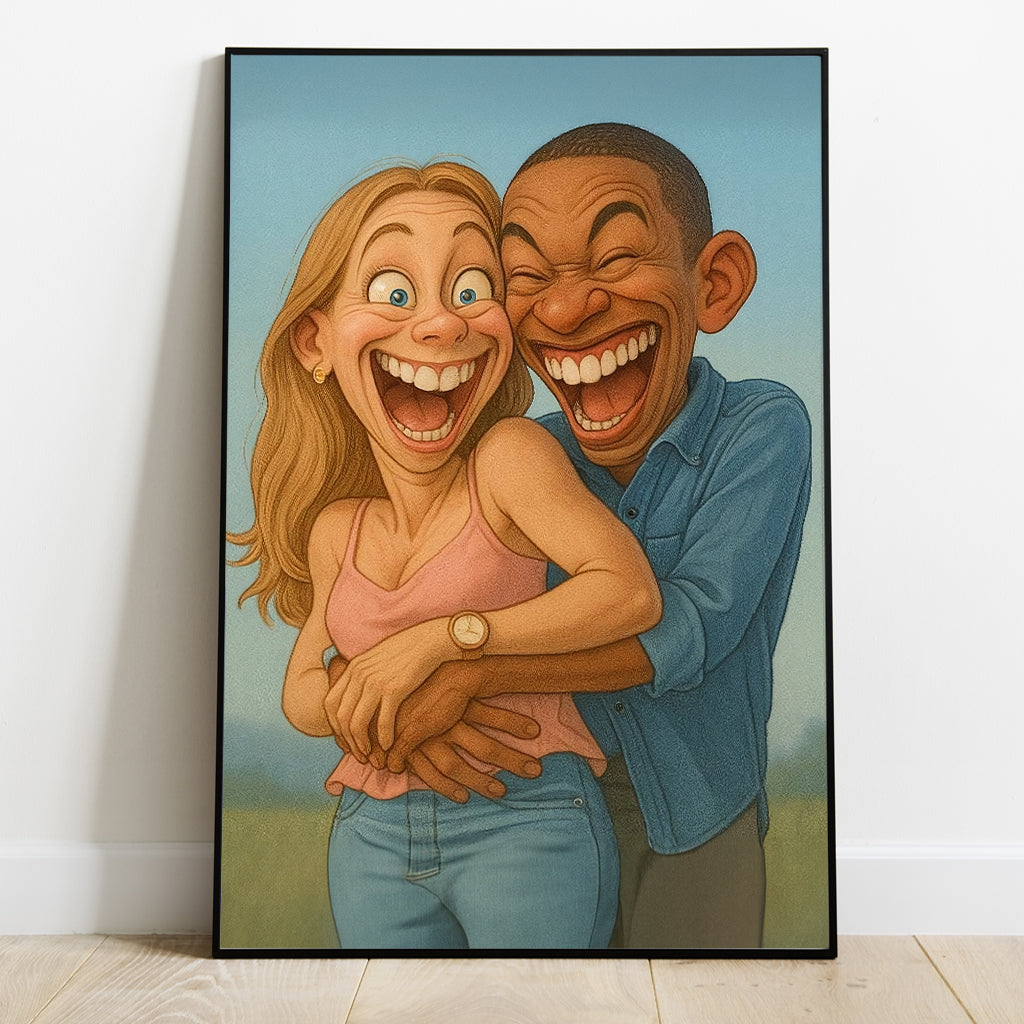Individuelle Karikatur nach Foto – Cartoon-Porträt – Personalisierte Familienleinwand und Poster
