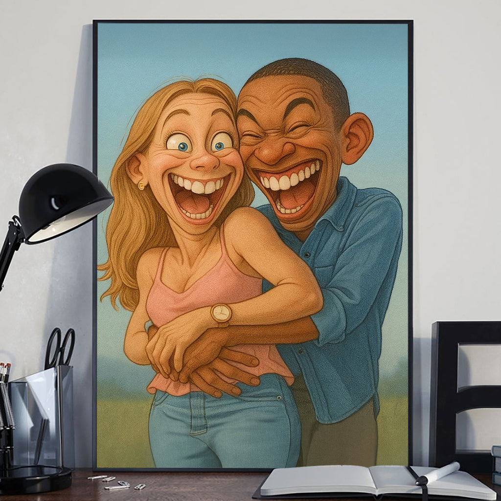 Individuelle Karikatur nach Foto – Cartoon-Porträt – Personalisierte Familienleinwand und Poster