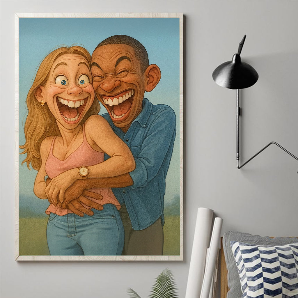 Individuelle Karikatur nach Foto – Cartoon-Porträt – Personalisierte Familienleinwand und Poster