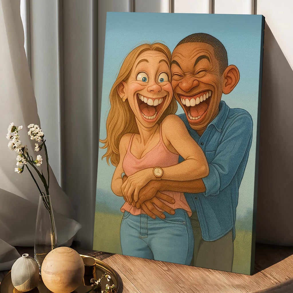 Individuelle Karikatur nach Foto – Cartoon-Porträt – Personalisierte Familienleinwand und Poster