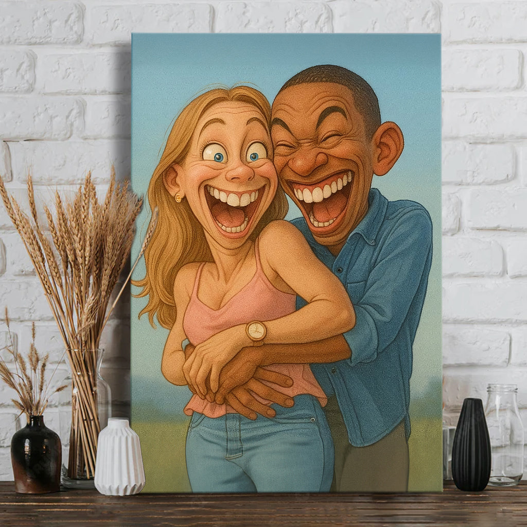 Individuelle Karikatur nach Foto – Cartoon-Porträt – Personalisierte Familienleinwand und Poster