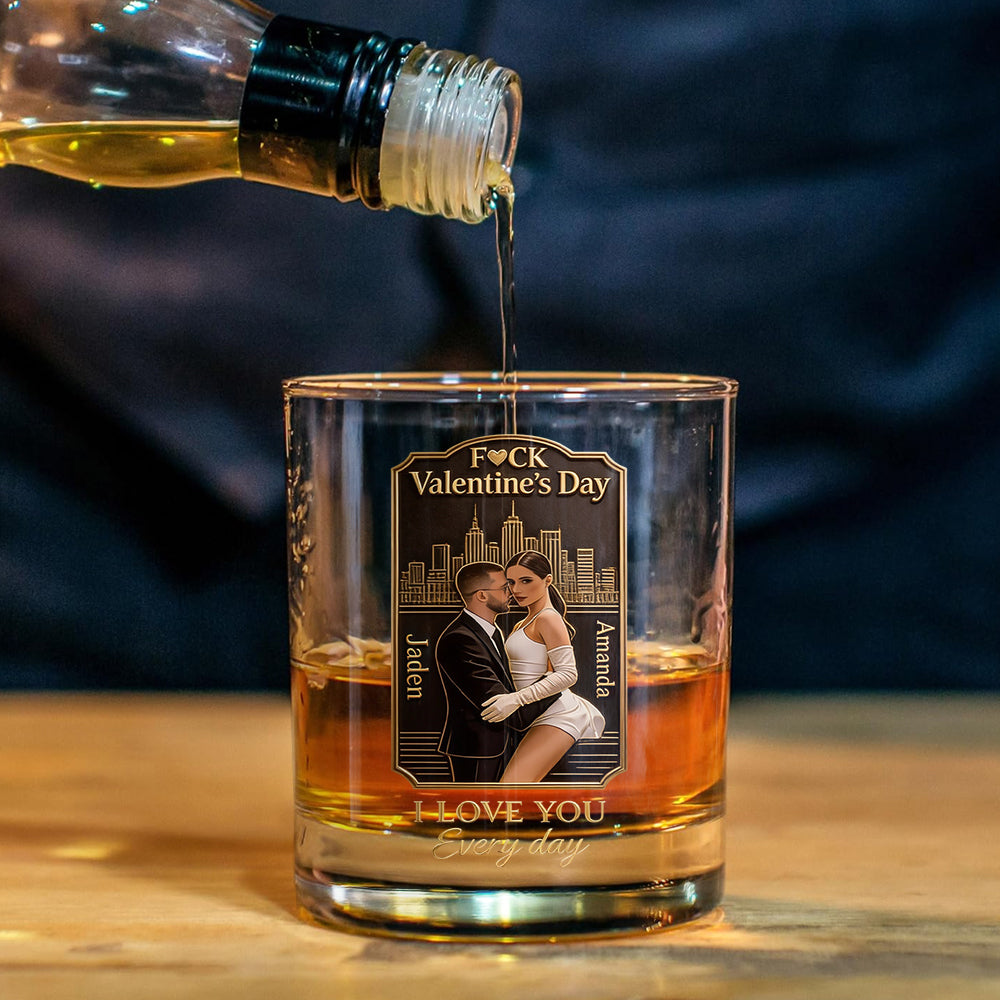 Je t'aime chaque jour - Coffret de carafes à whisky personnalisées pour couples