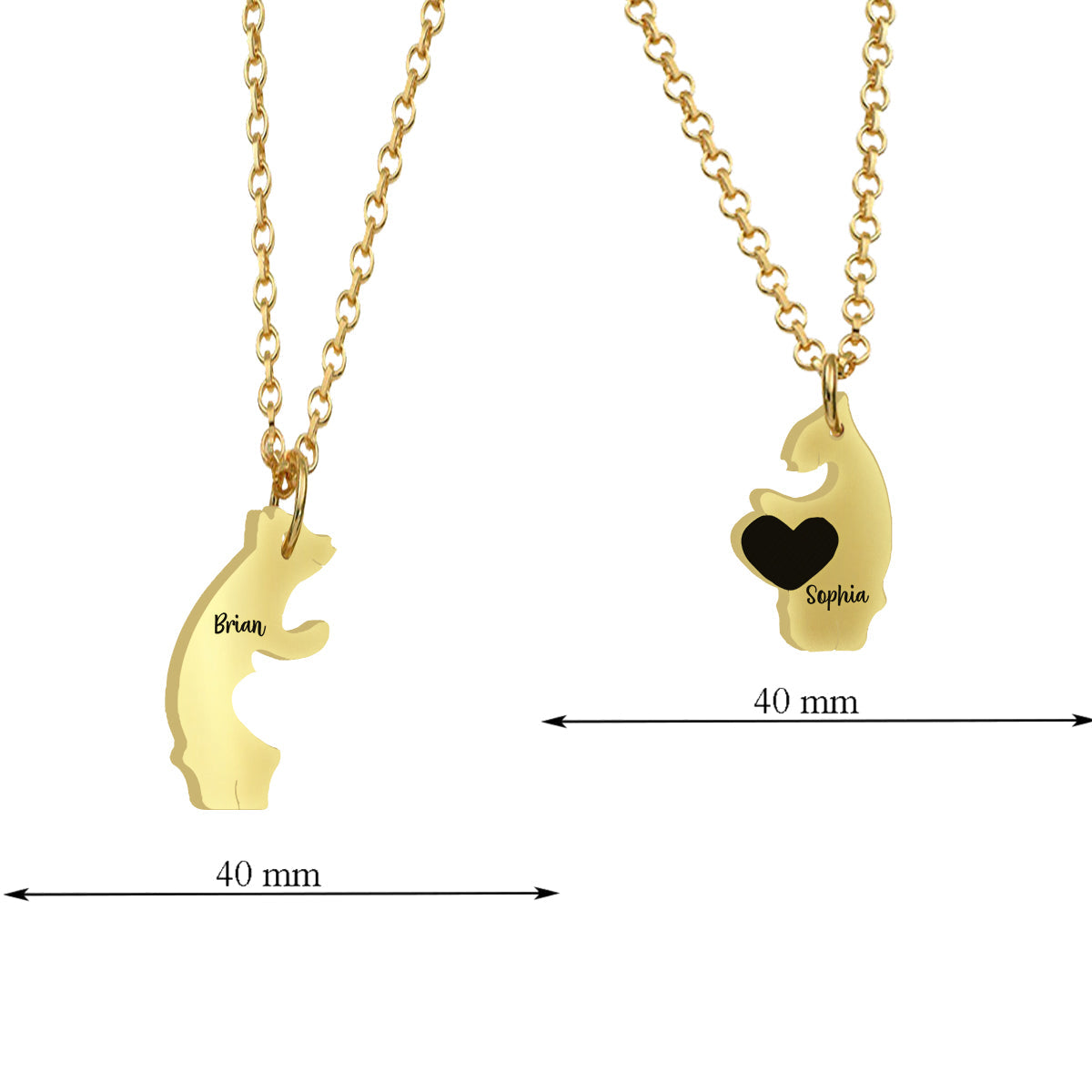 Mama Bear - Personalized Mother Matching Pendant Necklace