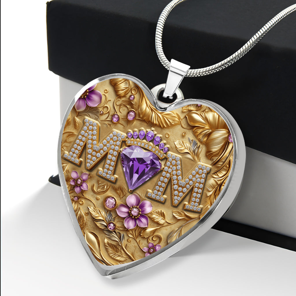 We Love You Mom - Personalized Mother Heart Pendant Necklace