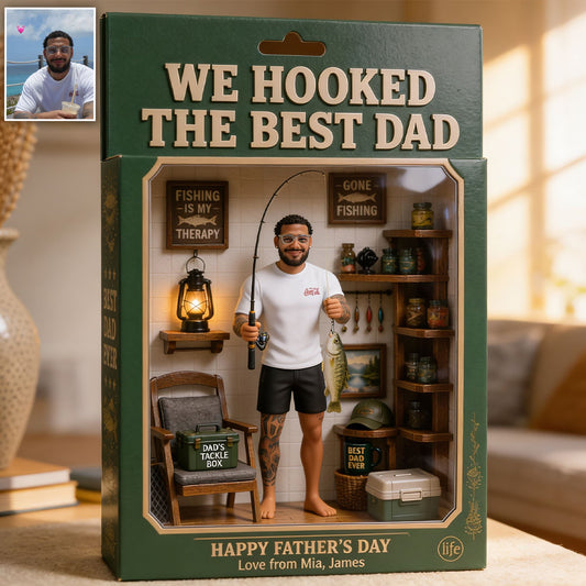 Le Meilleur Papa - Boîte d'Affichage Acrylique Personnalisée