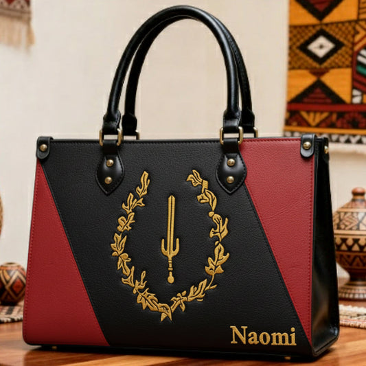 Monat des Stolzes auf die Geschichte des afroamerikanischen Erbes – Personalisierte afroamerikanische Lederhandtasche