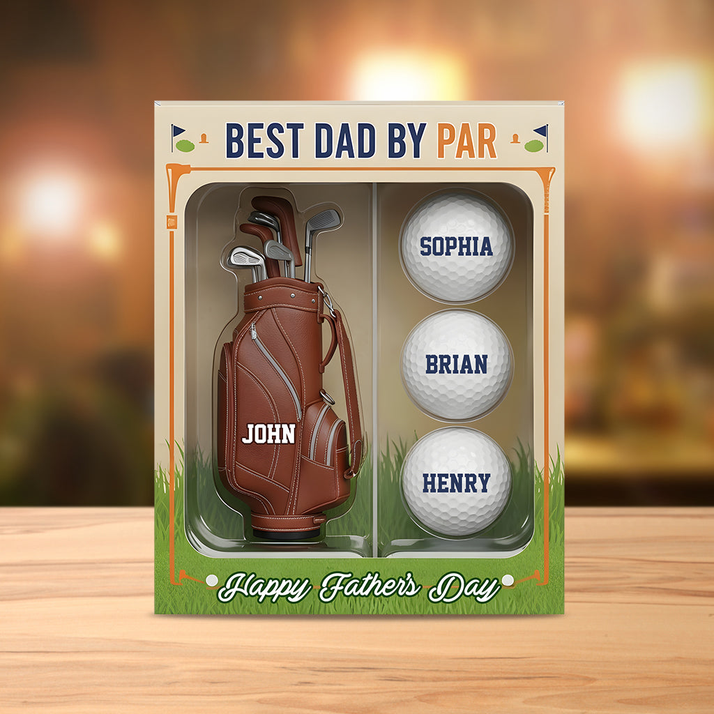 Meilleur papa selon le par - Plaque acrylique personnalisée de golf en forme de carte de crédit