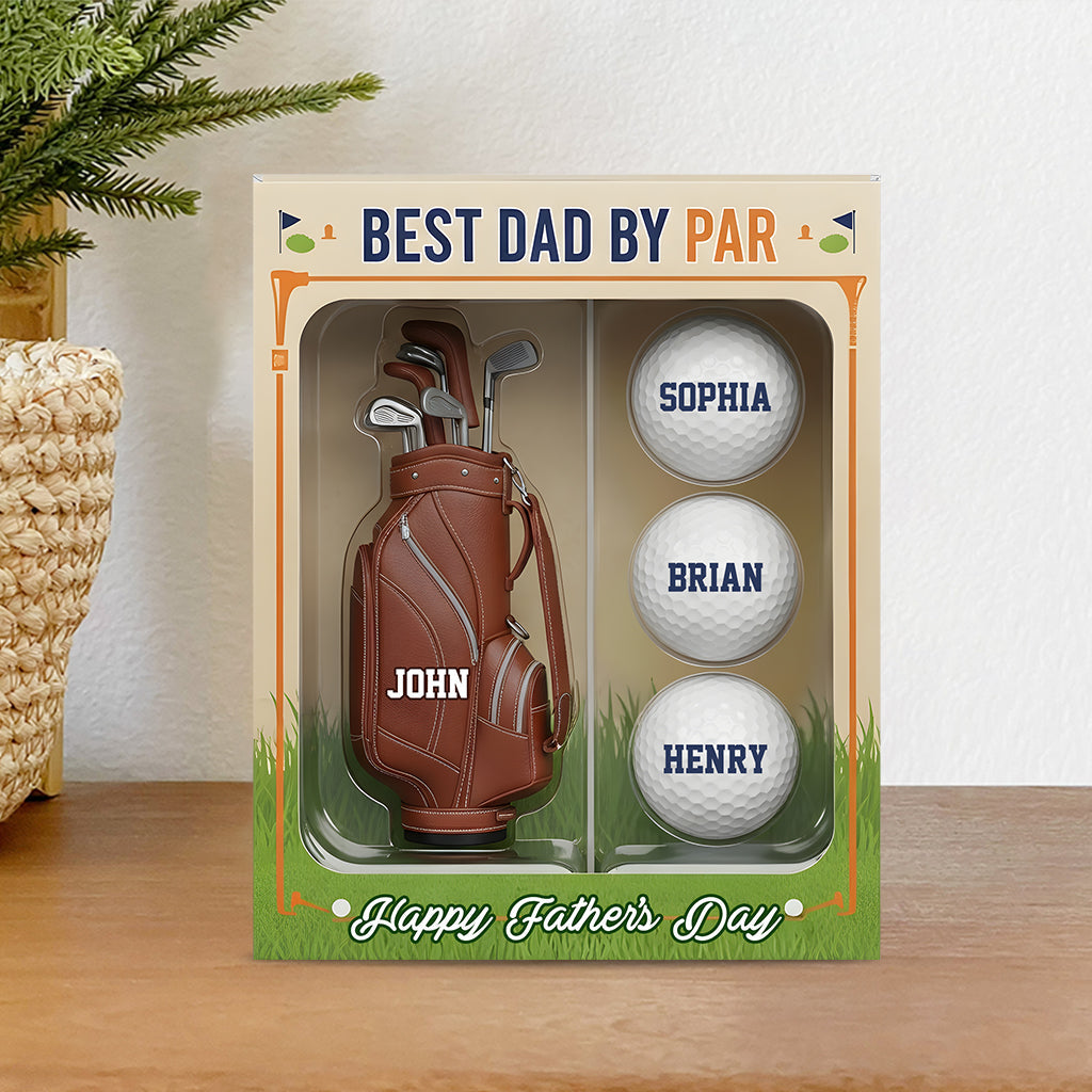 Meilleur papa selon le par - Plaque acrylique personnalisée de golf en forme de carte de crédit