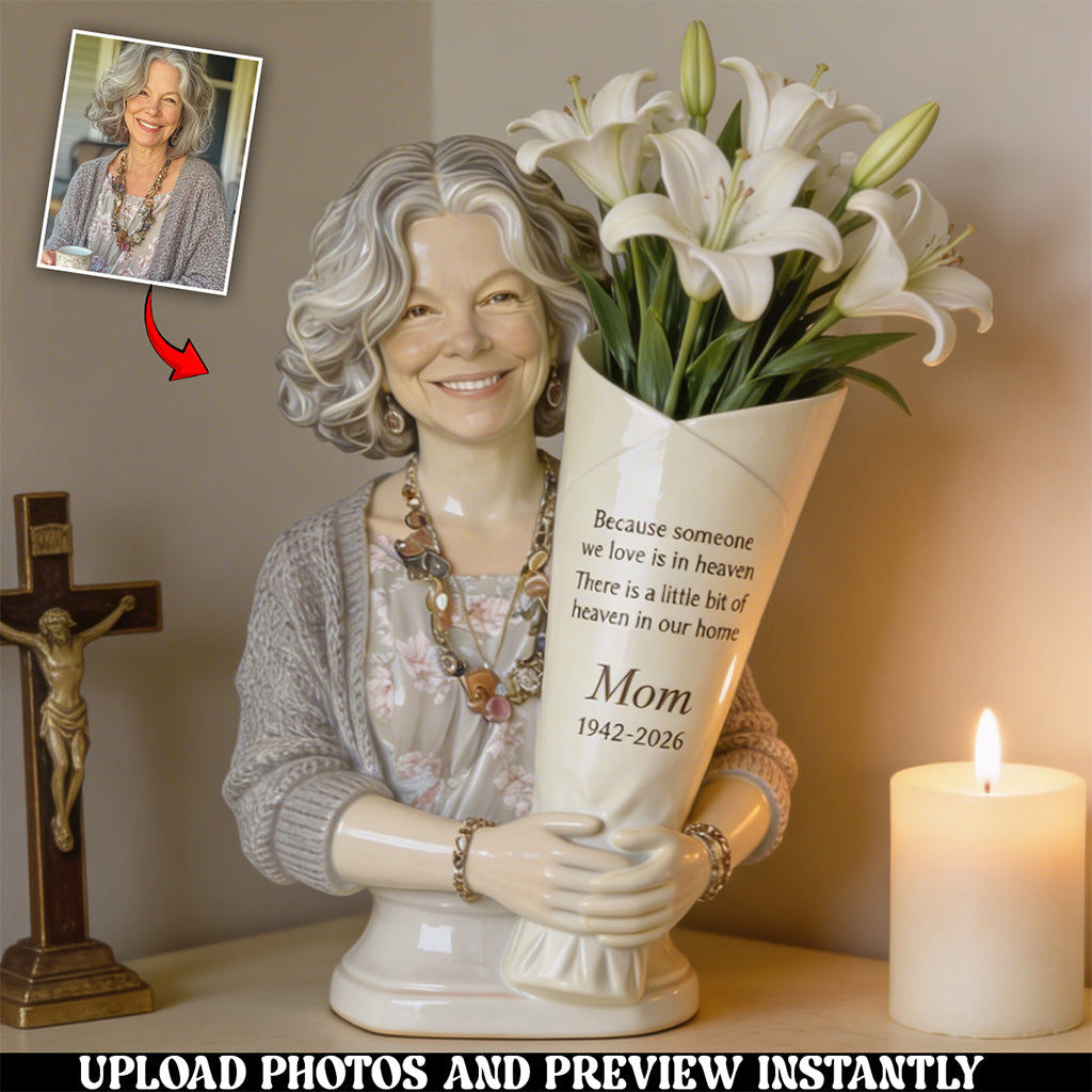 Heaven's Bloom - Personalisierte Gedenk-Acrylblumenvase