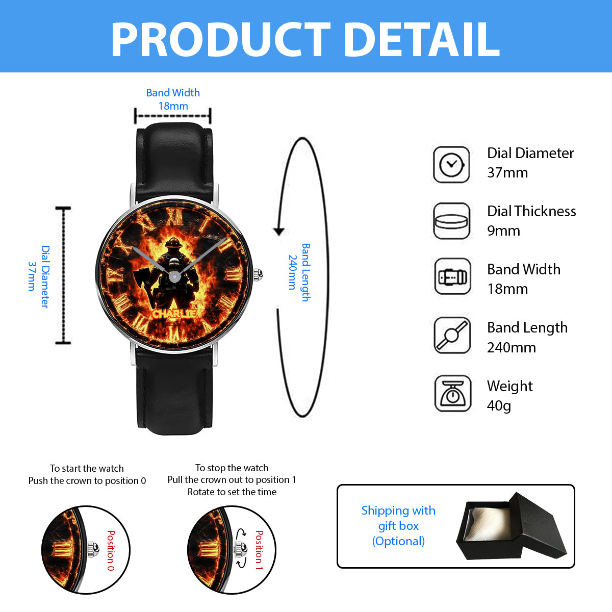 Proud Firefighter - Personalized Firefighter Hand Watch