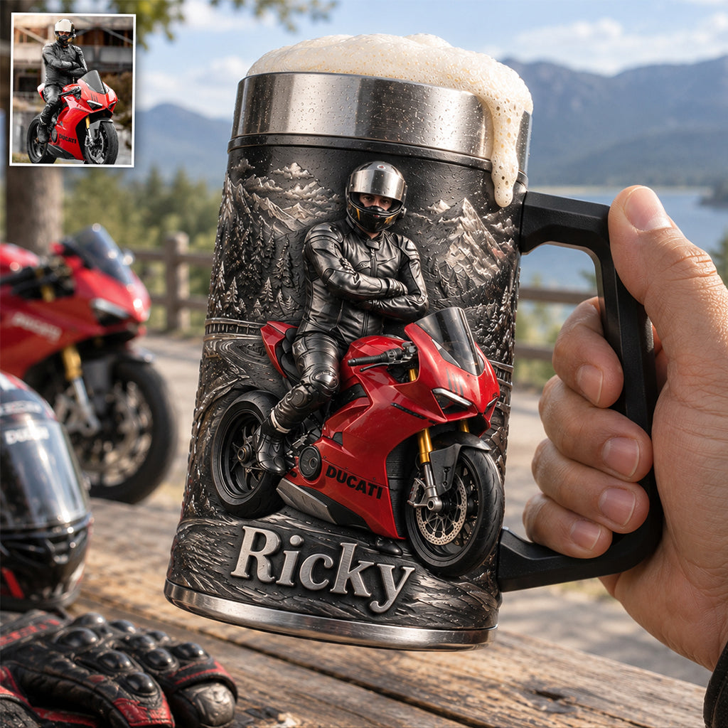 Born To Ride - Personalized Biker Beer Stein
