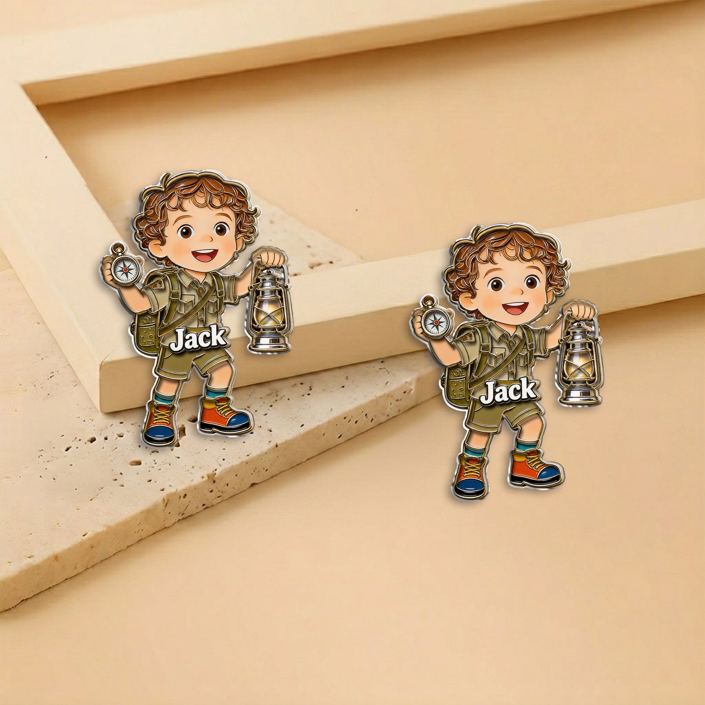 Happy Campers - Personalized Kid 3D Embossed Enamel Pin
