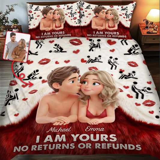 I'm Yours No Returns No Refunds - Personalized Couple Quilt Set