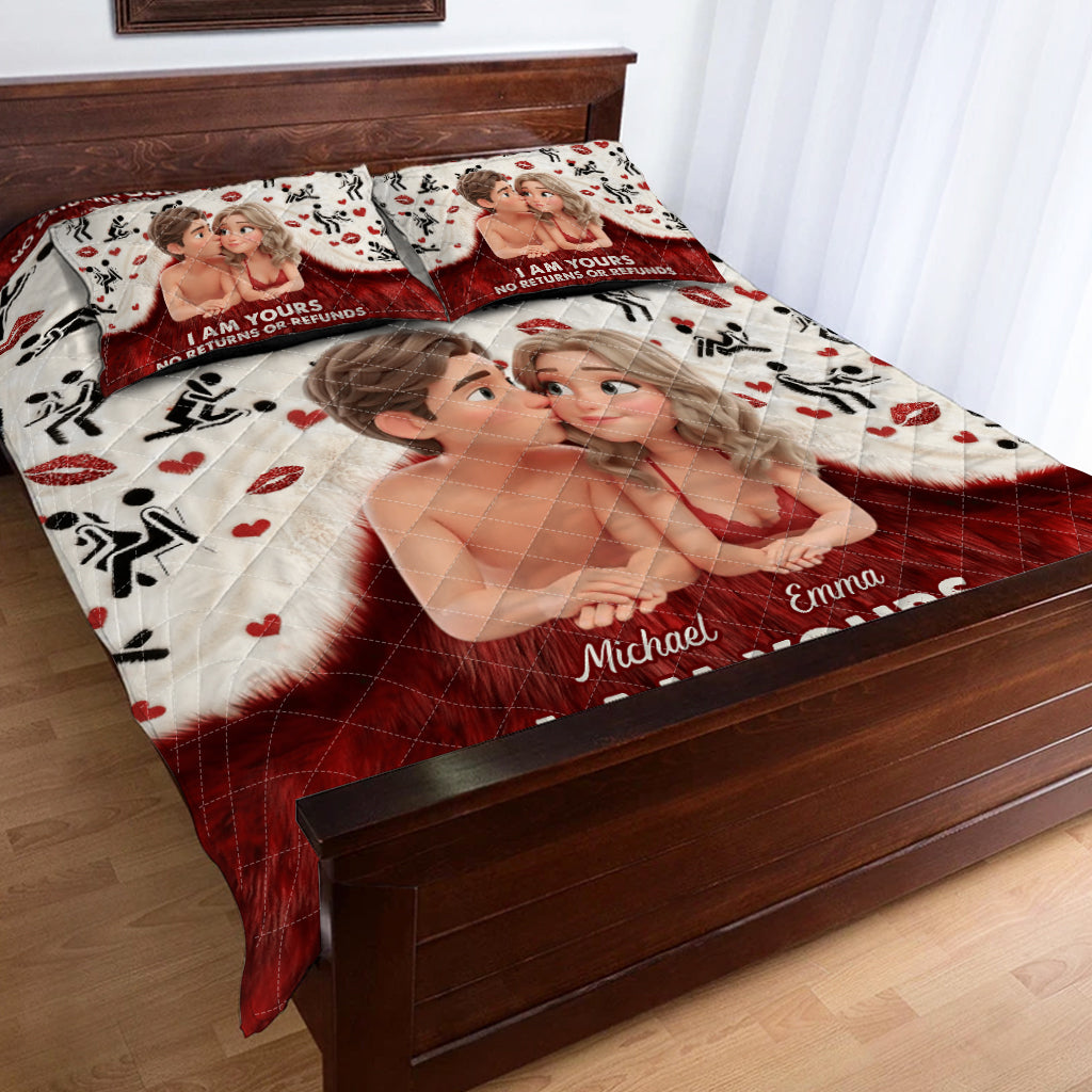 I'm Yours No Returns No Refunds - Personalized Couple Quilt Set