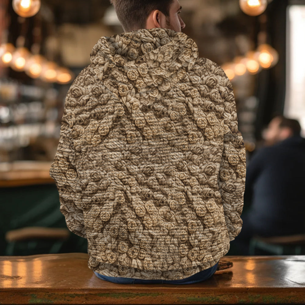 La Sainte Famille - Sweat à capuche chrétien à motif gaufré