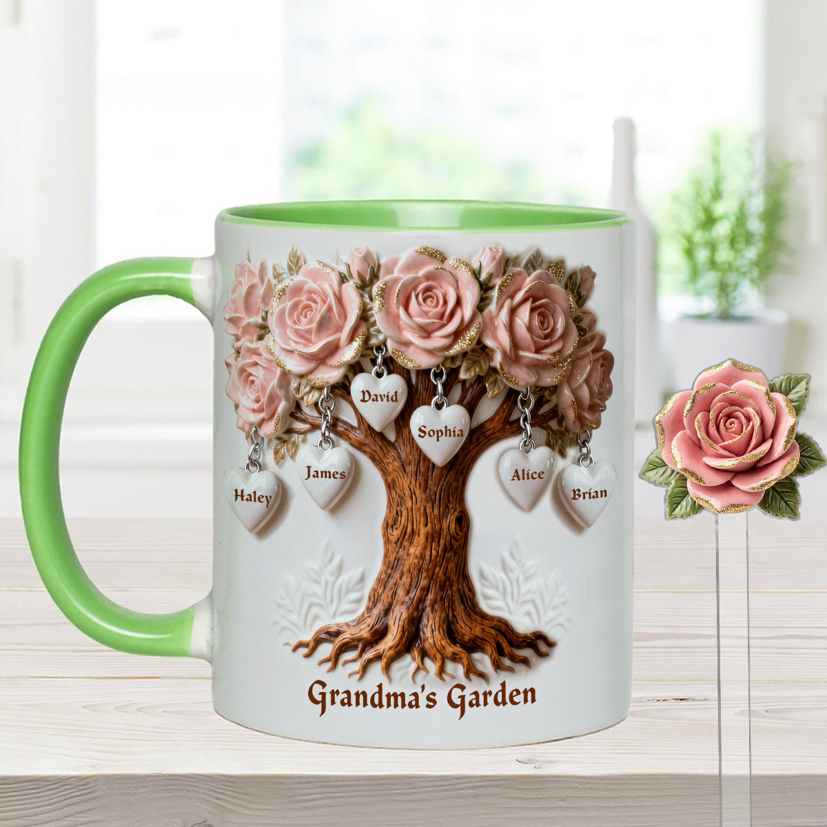 Cadeau idéal pour maman et grand-mère : ensemble personnalisé « Grand-mère » comprenant une tasse et des agitateurs en acrylique.