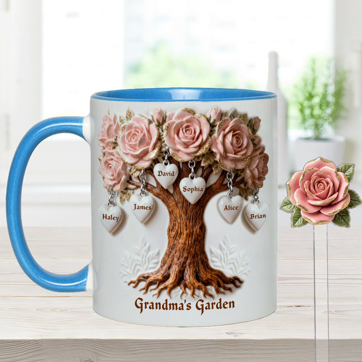 Cadeau idéal pour maman et grand-mère : ensemble personnalisé « Grand-mère » comprenant une tasse et des agitateurs en acrylique.