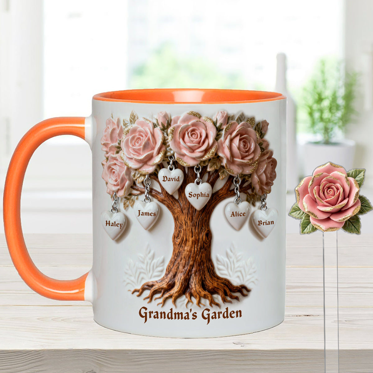 Cadeau idéal pour maman et grand-mère : ensemble personnalisé « Grand-mère » comprenant une tasse et des agitateurs en acrylique.