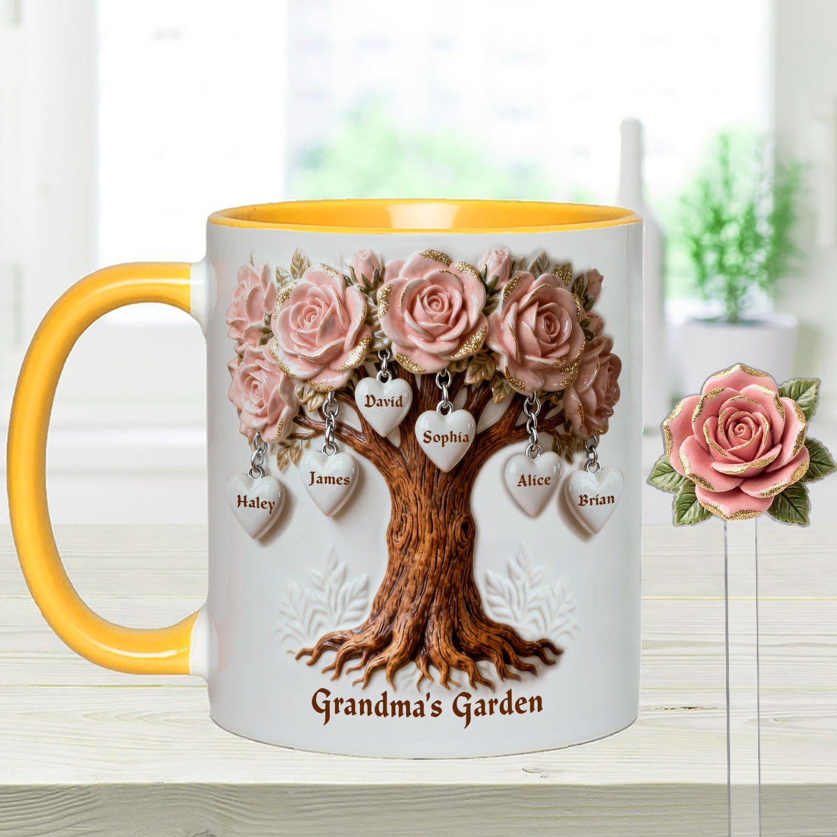 Cadeau idéal pour maman et grand-mère : ensemble personnalisé « Grand-mère » comprenant une tasse et des agitateurs en acrylique.