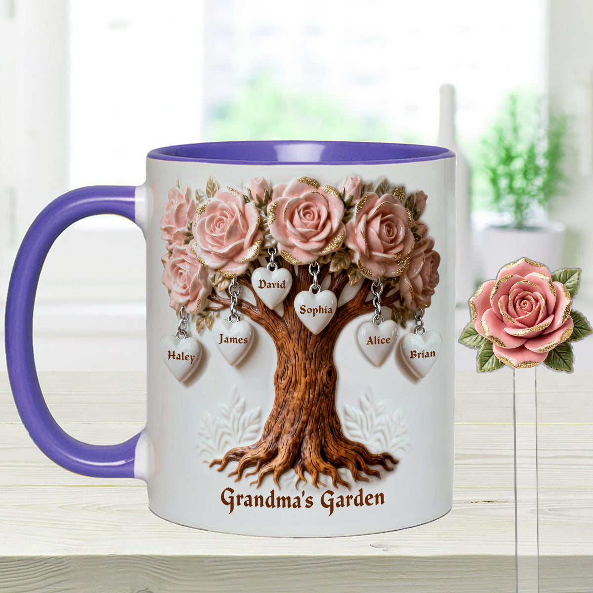 Cadeau idéal pour maman et grand-mère : ensemble personnalisé « Grand-mère » comprenant une tasse et des agitateurs en acrylique.