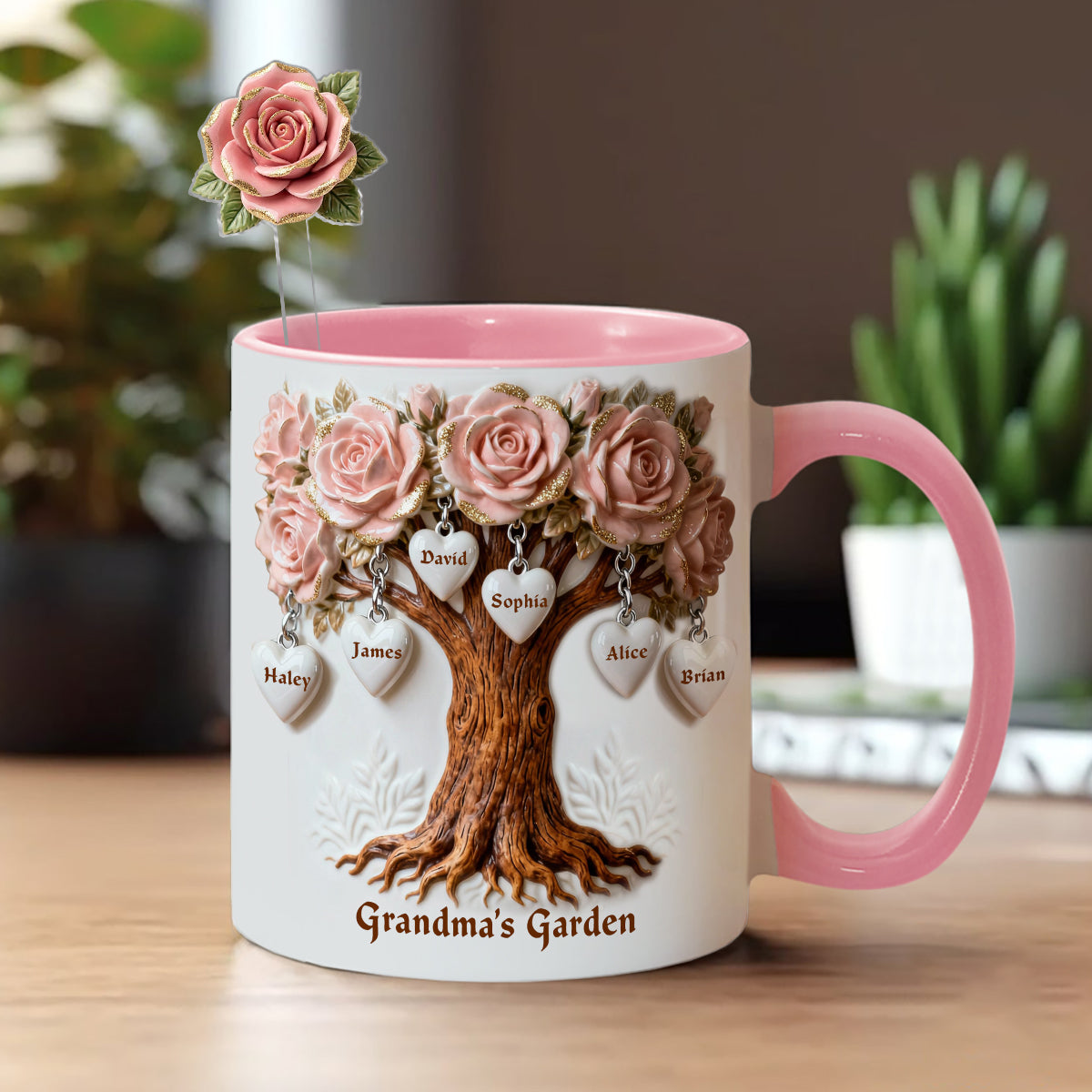 Cadeau idéal pour maman et grand-mère : ensemble personnalisé « Grand-mère » comprenant une tasse et des agitateurs en acrylique.