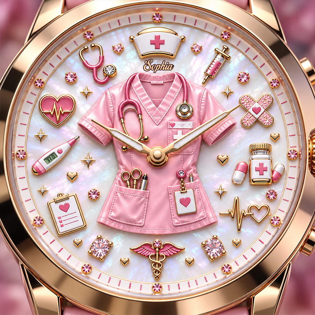 Nurse Life - Personalisierte Damenarmbanduhr für Krankenschwestern