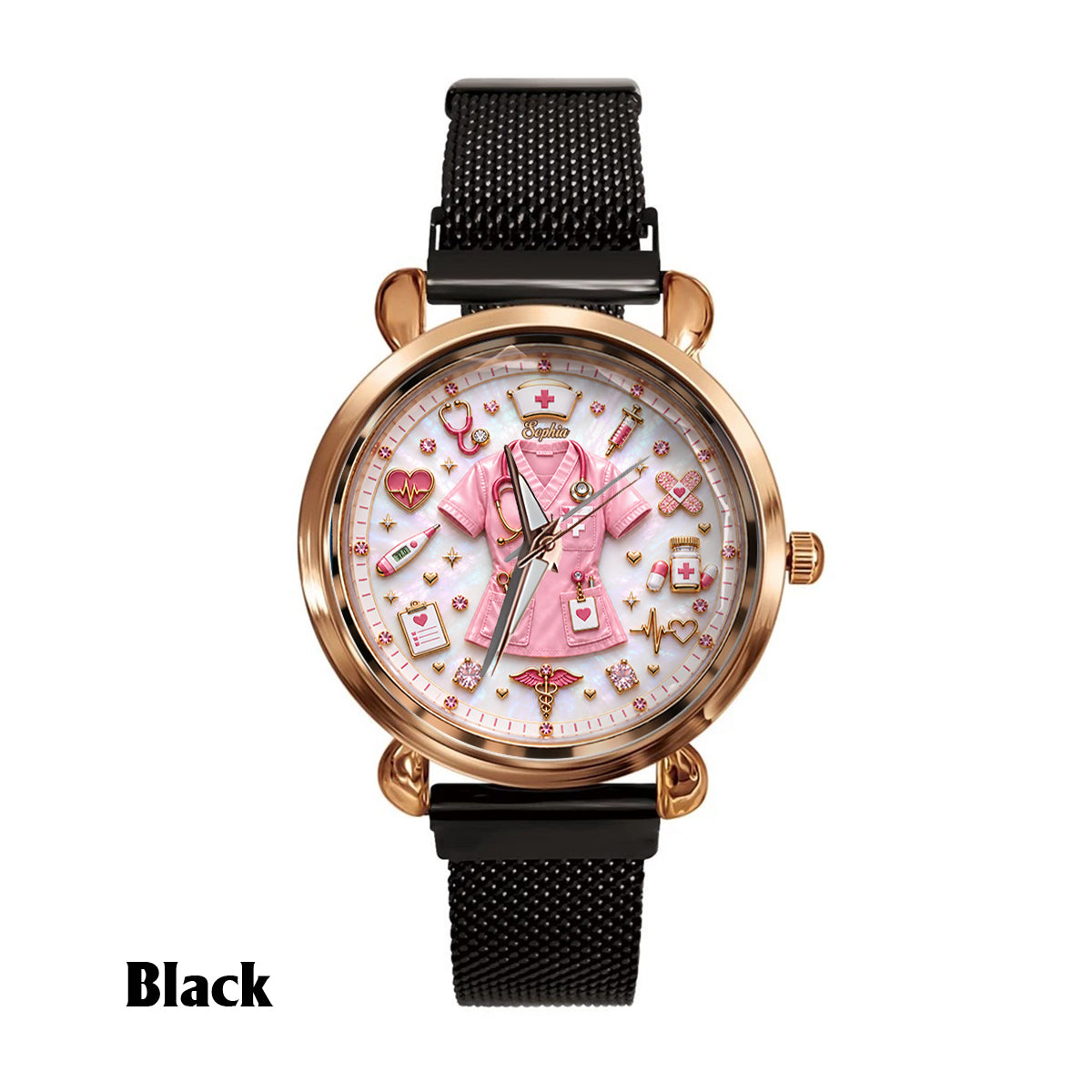 Nurse Life - Personalisierte Damenarmbanduhr für Krankenschwestern