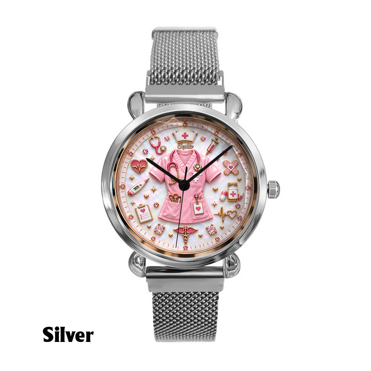 Nurse Life - Personalisierte Damenarmbanduhr für Krankenschwestern