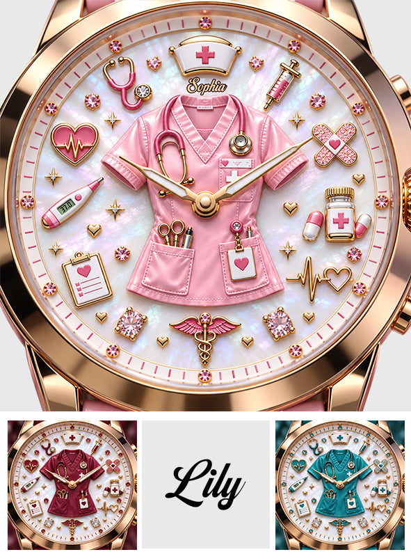 Nurse Life - Personalisierte Damenarmbanduhr für Krankenschwestern