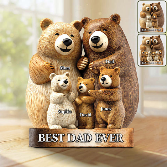 Papa Bear - Personalized Father Shaped Wooden Puzzle