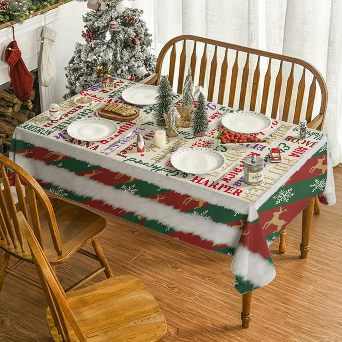 Glückliche Familie – Personalisierte Tischdecke für die Familie