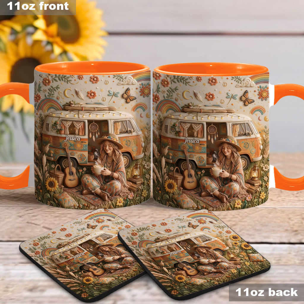 Hippie Souls - Personalized Hippie Accent Mug & Coaster