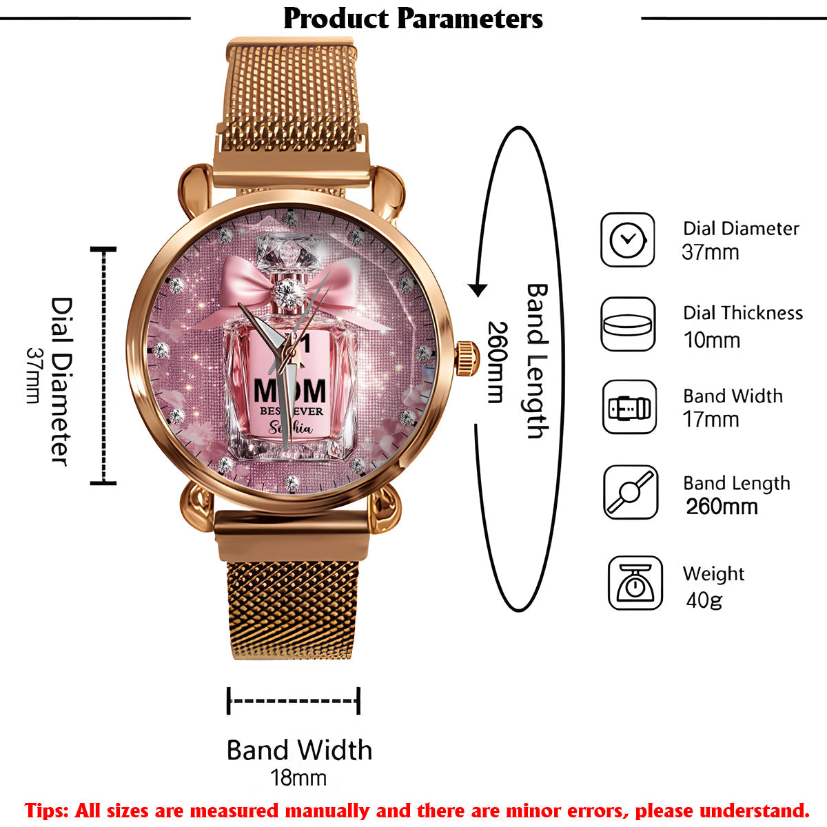 Best Mom Ever - Personalized Mother Women Hand Watch