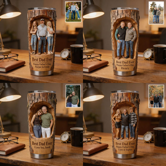 Bester Papa aller Zeiten, Individuelles Foto - Personalisierter Vater-Tumbler