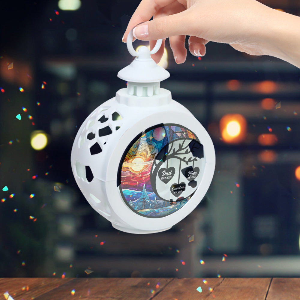 I Miss You - Personalized Memorial Round Lantern With Light