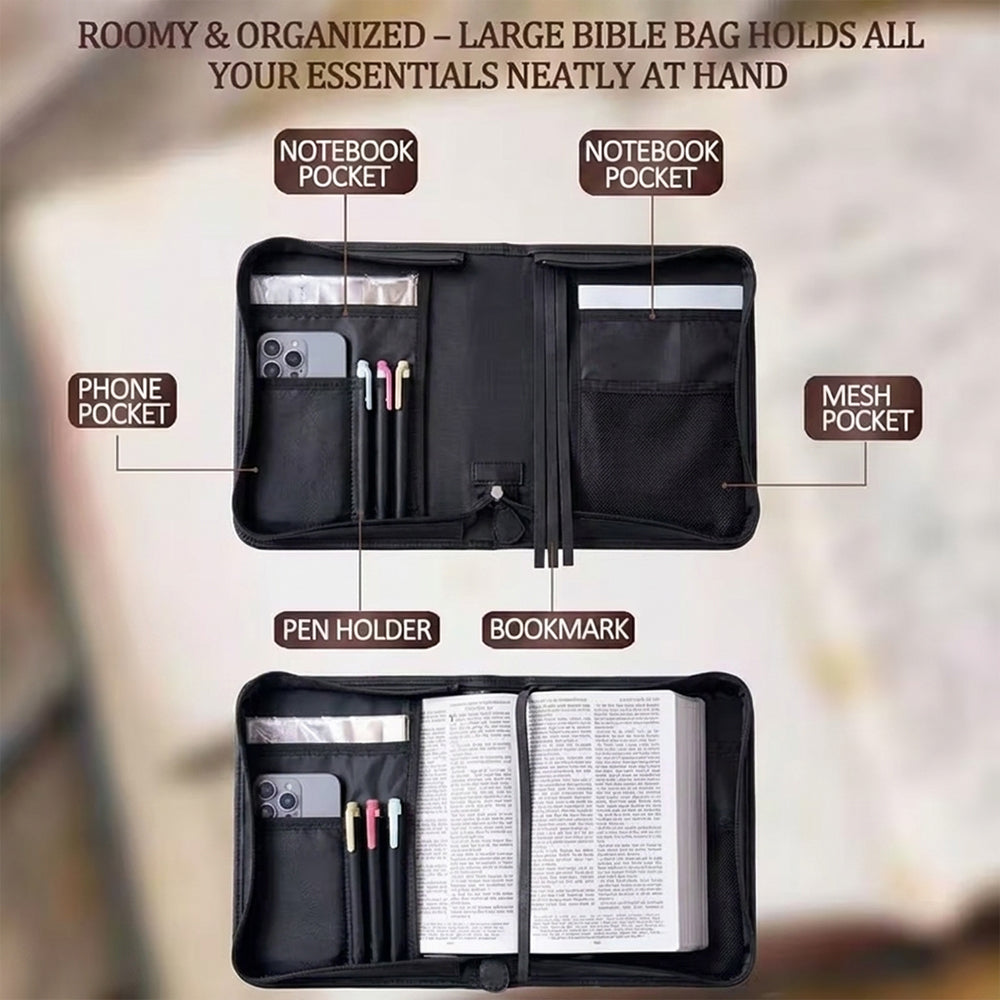 Catholic Mary Design Bible Cover For Women/ Men - Personalized Christian Leather Bible Cover Bag