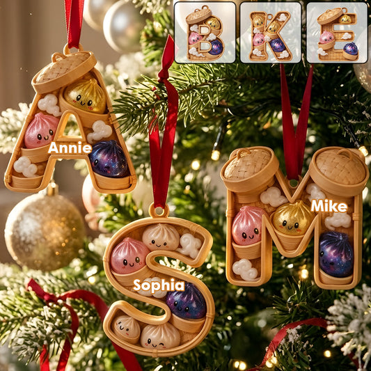 Niedliches & Lustiges Dumpling-Alphabet für Kinder - Personalisierte Premium 3D-Ornament