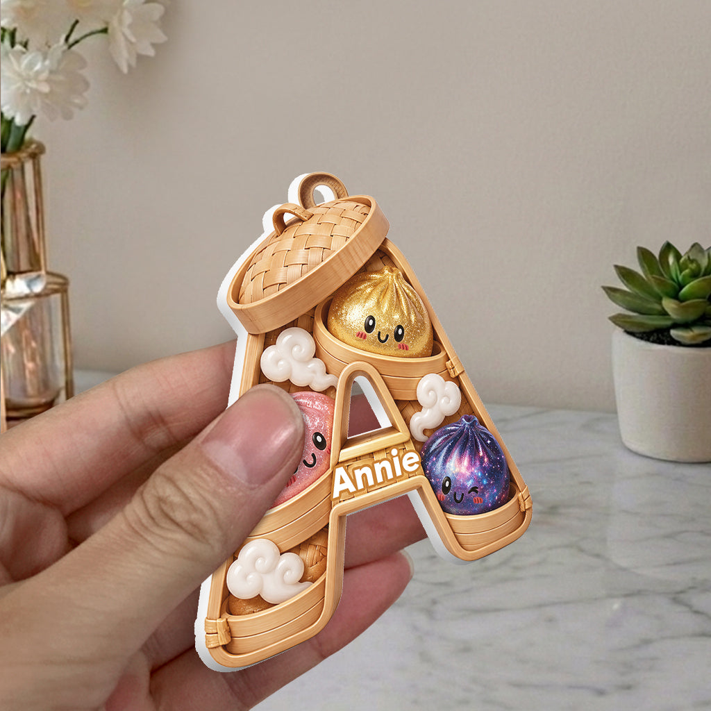 Niedliches & Lustiges Dumpling-Alphabet für Kinder - Personalisierte Premium 3D-Ornament