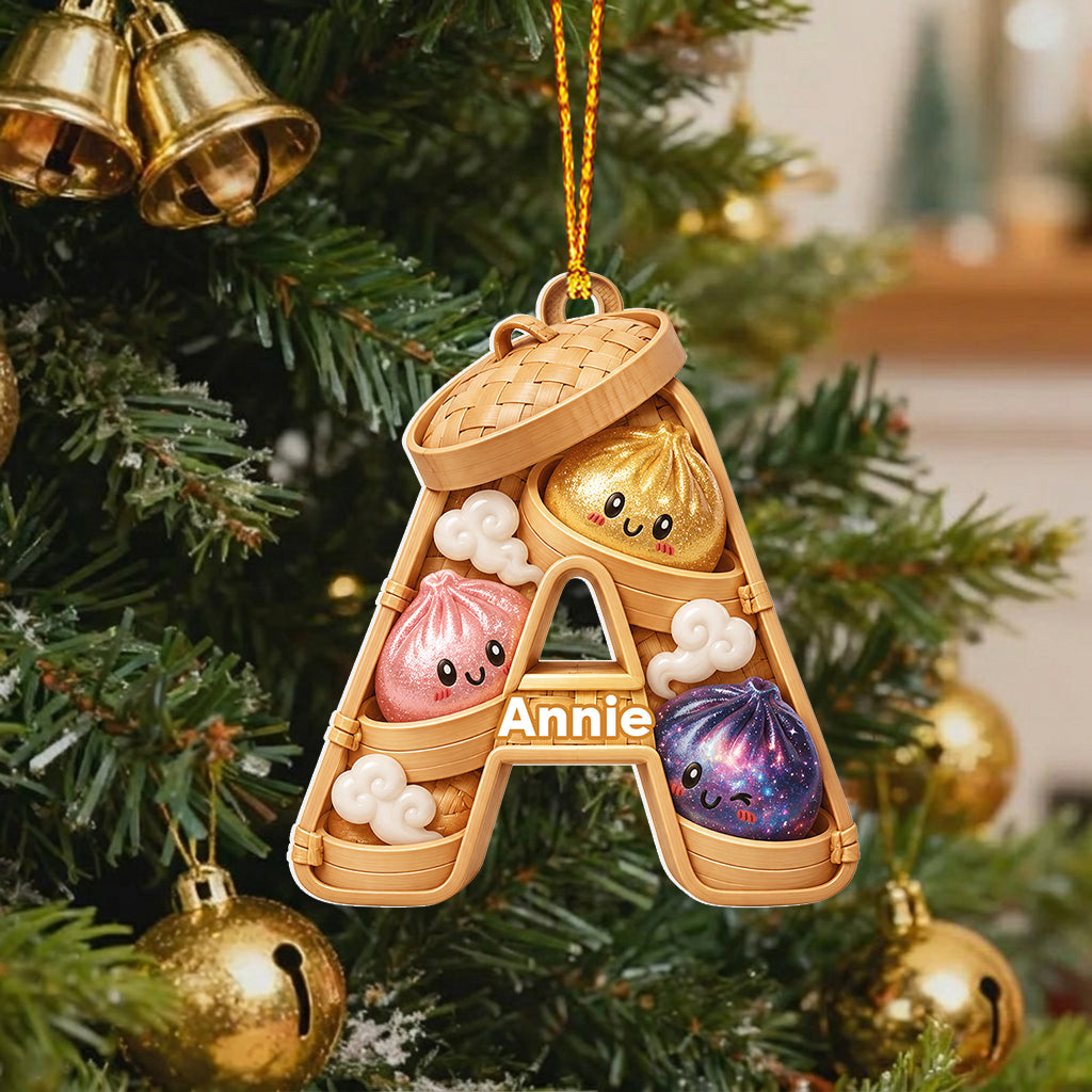 Niedliches & Lustiges Dumpling-Alphabet für Kinder - Personalisierte Premium 3D-Ornament