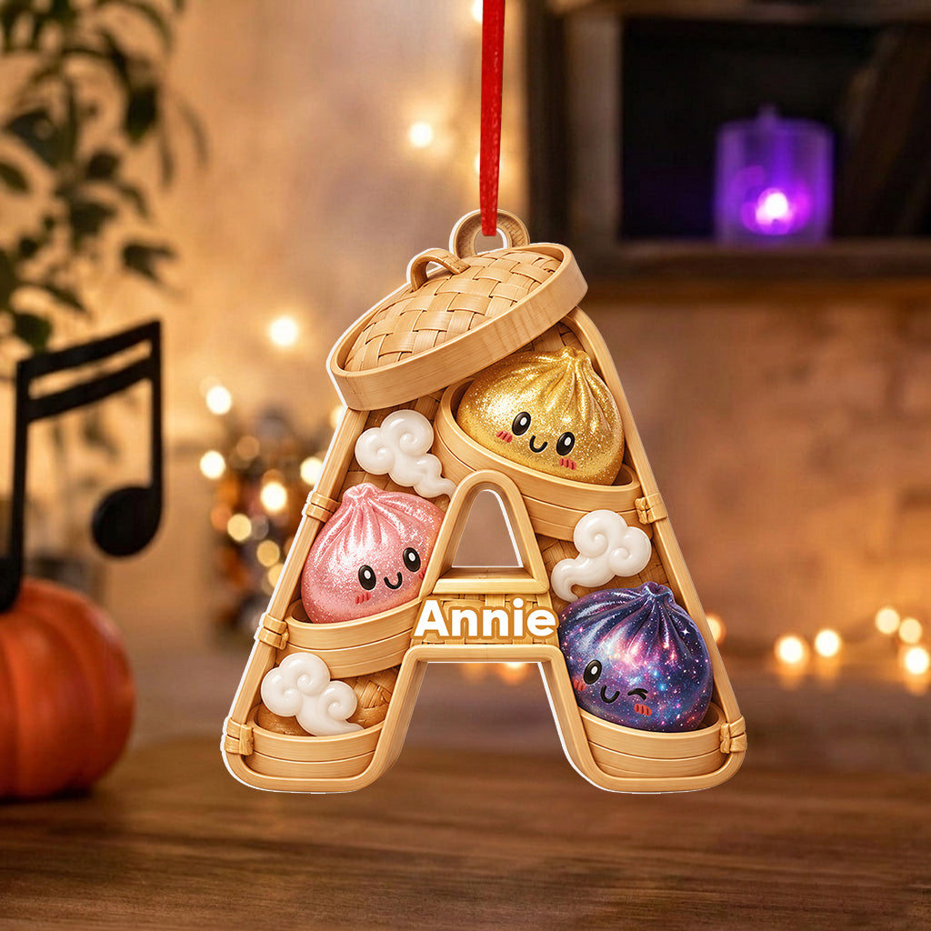 Niedliches & Lustiges Dumpling-Alphabet für Kinder - Personalisierte Premium 3D-Ornament