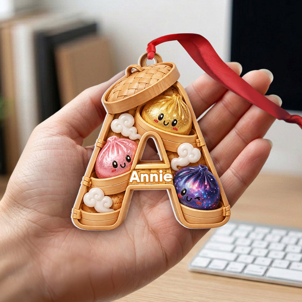 Niedliches & Lustiges Dumpling-Alphabet für Kinder - Personalisierte Premium 3D-Ornament