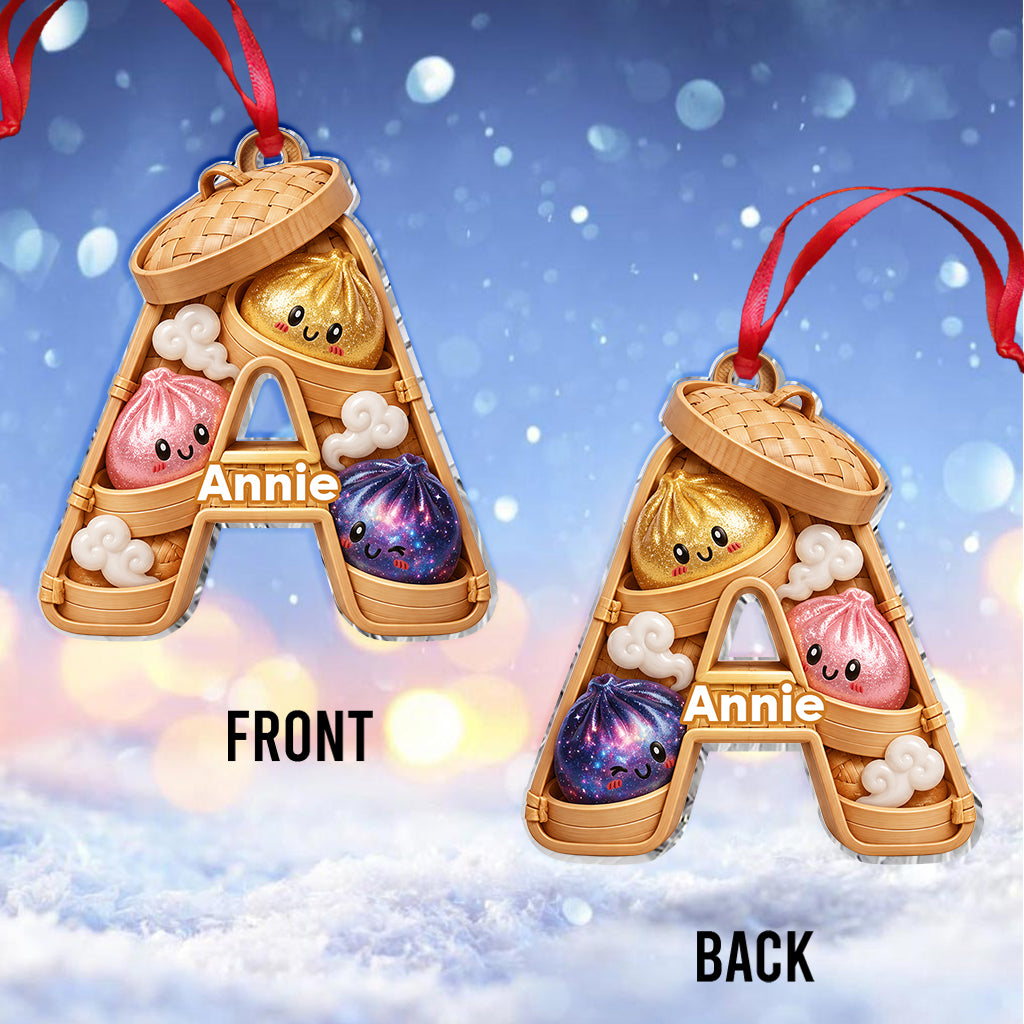 Niedliches & Lustiges Dumpling-Alphabet für Kinder - Personalisierte Premium 3D-Ornament