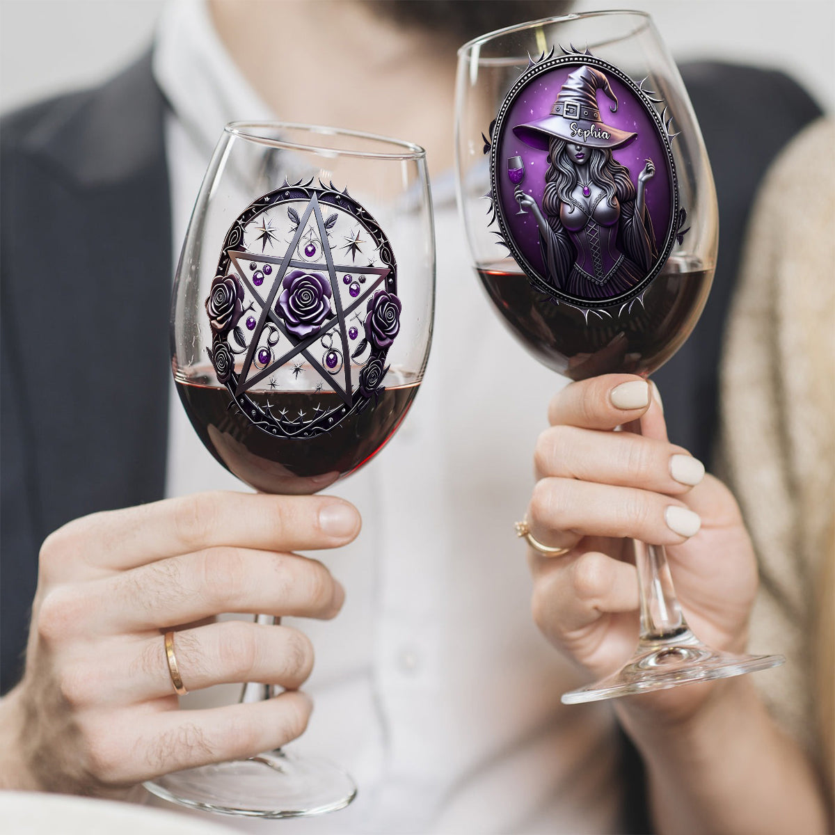 Drink Up Witches - Personalized Witch Wine Glass With Long Stem