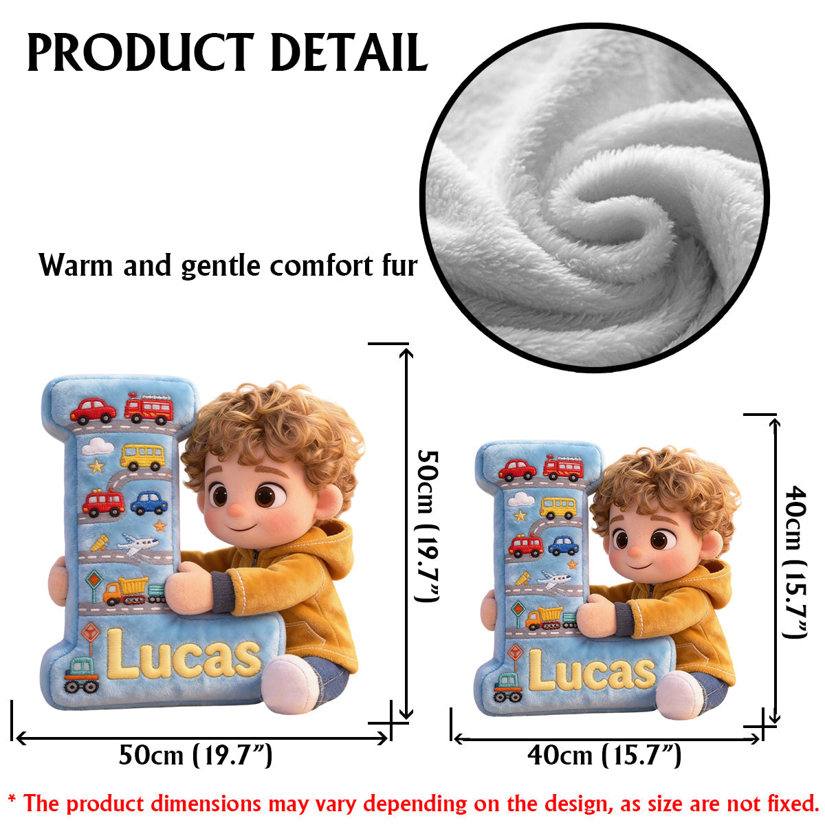 Ich liebe dich, Baby – personalisiertes Kissen in Kinderform aus Kunstfell