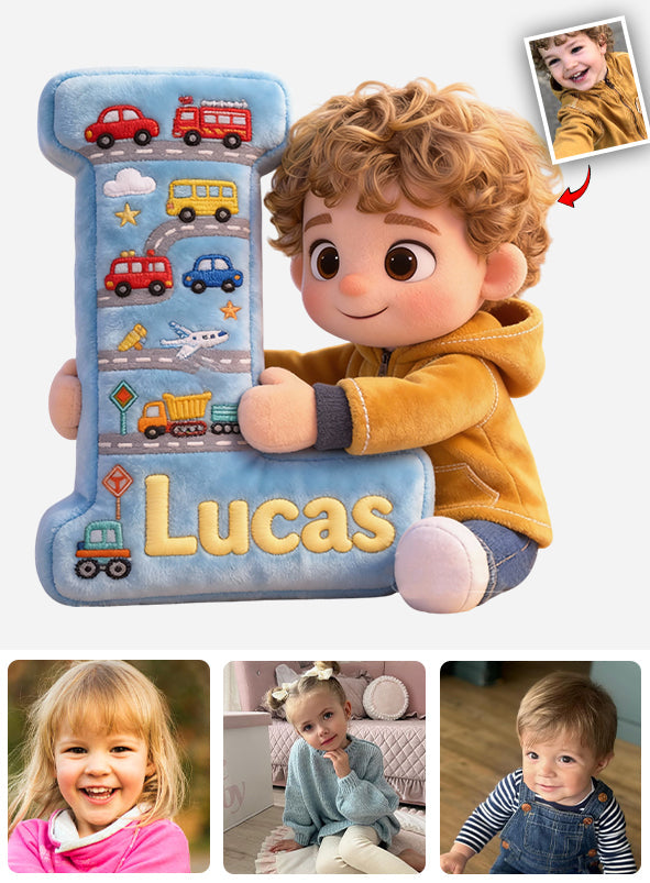 Ich liebe dich, Baby – personalisiertes Kissen in Kinderform aus Kunstfell