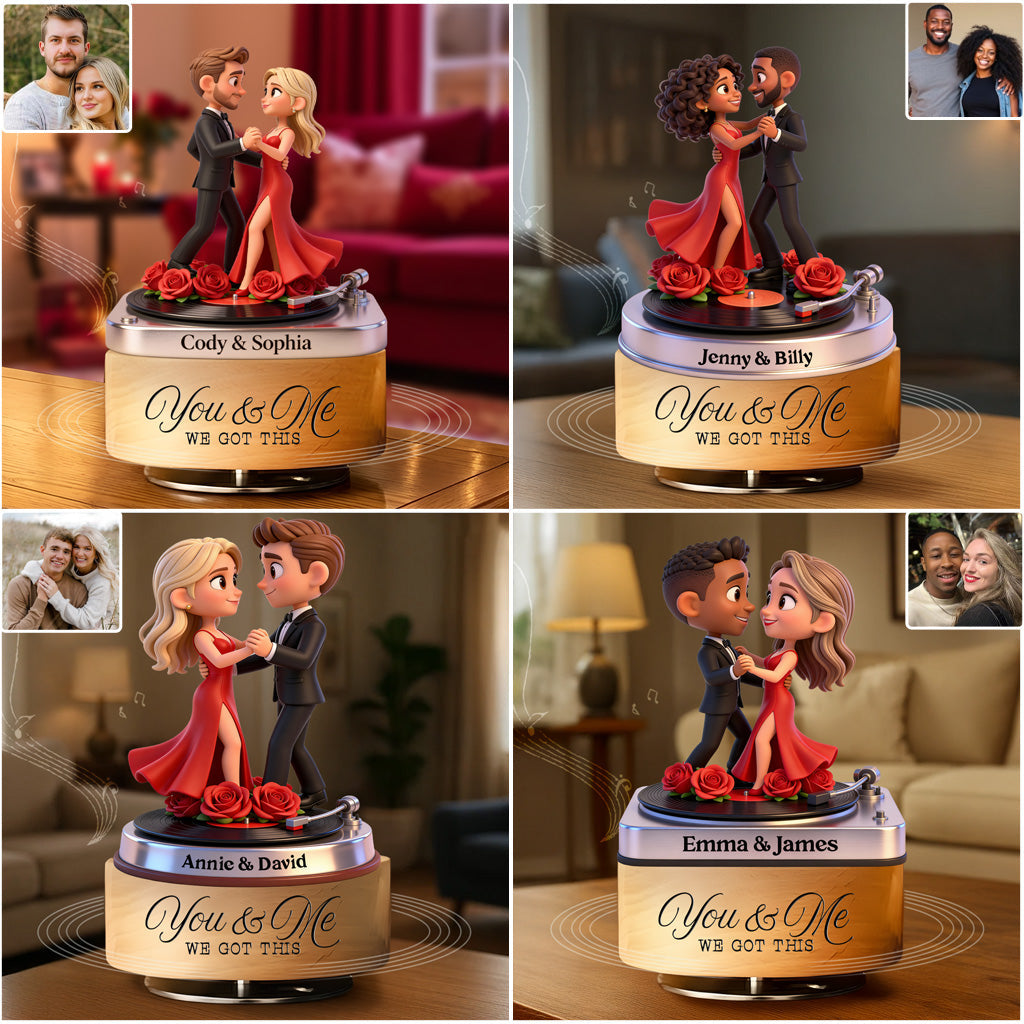 Any Photo Any Gift For Couple - Personalized Couple Rotating Music Plaque