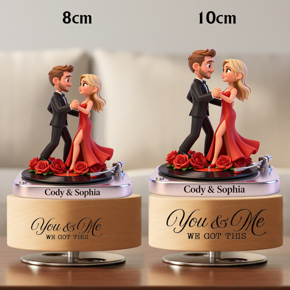 Any Photo Any Gift For Couple - Personalized Couple Rotating Music Plaque
