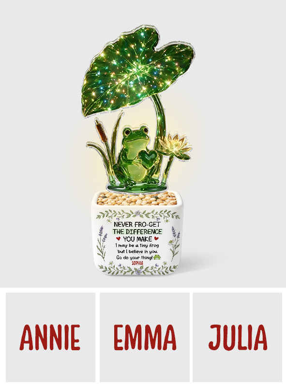 Emotional Support, Cute Frog - Personalized Frog LED Light Ceramic Pot