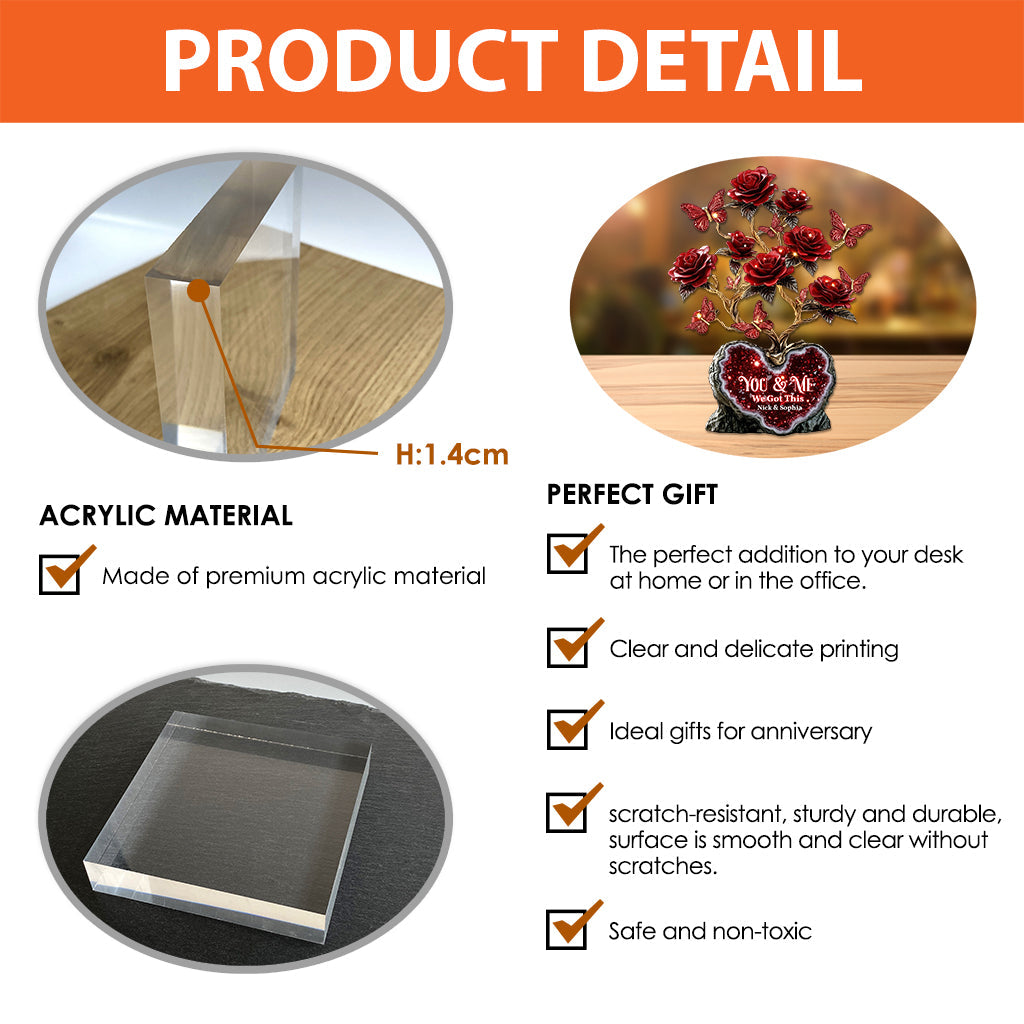 We Got This, Red Rose For Valentine Gift - Personalized Couple Custom Shaped Acrylic Plaque