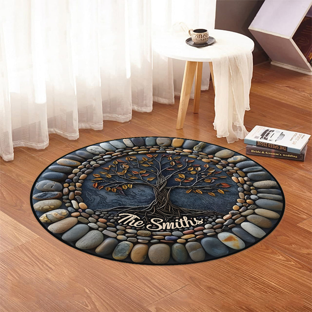 Tapis de yoga rond personnalisé Arbre de Vie